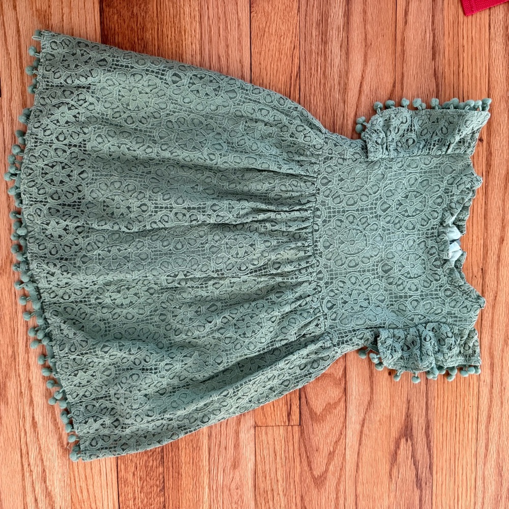 Elegant Green Lace Kids Dress